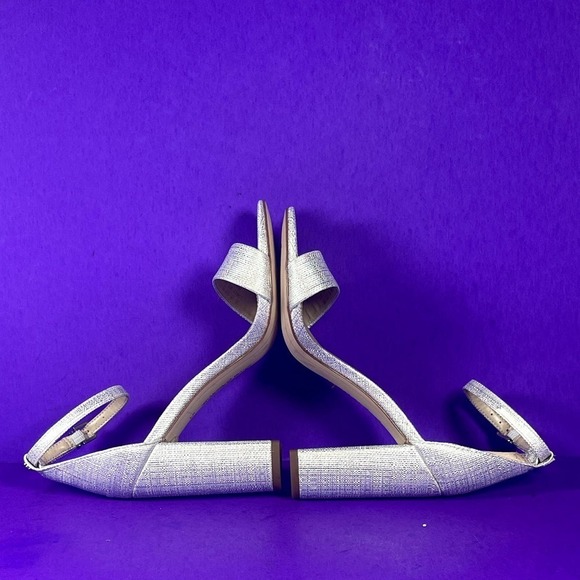 Sam Edelman Silver Yaro Ankle Strap Block Heel Sandal Women's Shoe Size 5.5-NEW - Picture 7 of 9